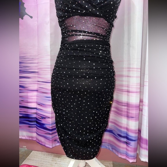 rhinestone mesh dress - Picture 3 of 5